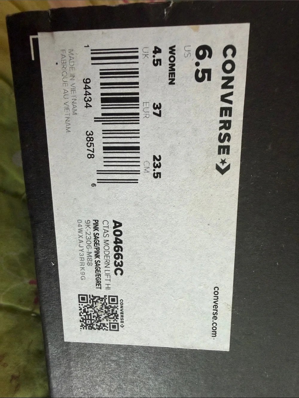 Converse CTAS Modern Lift Hi Pink Sage/Egret 6.5